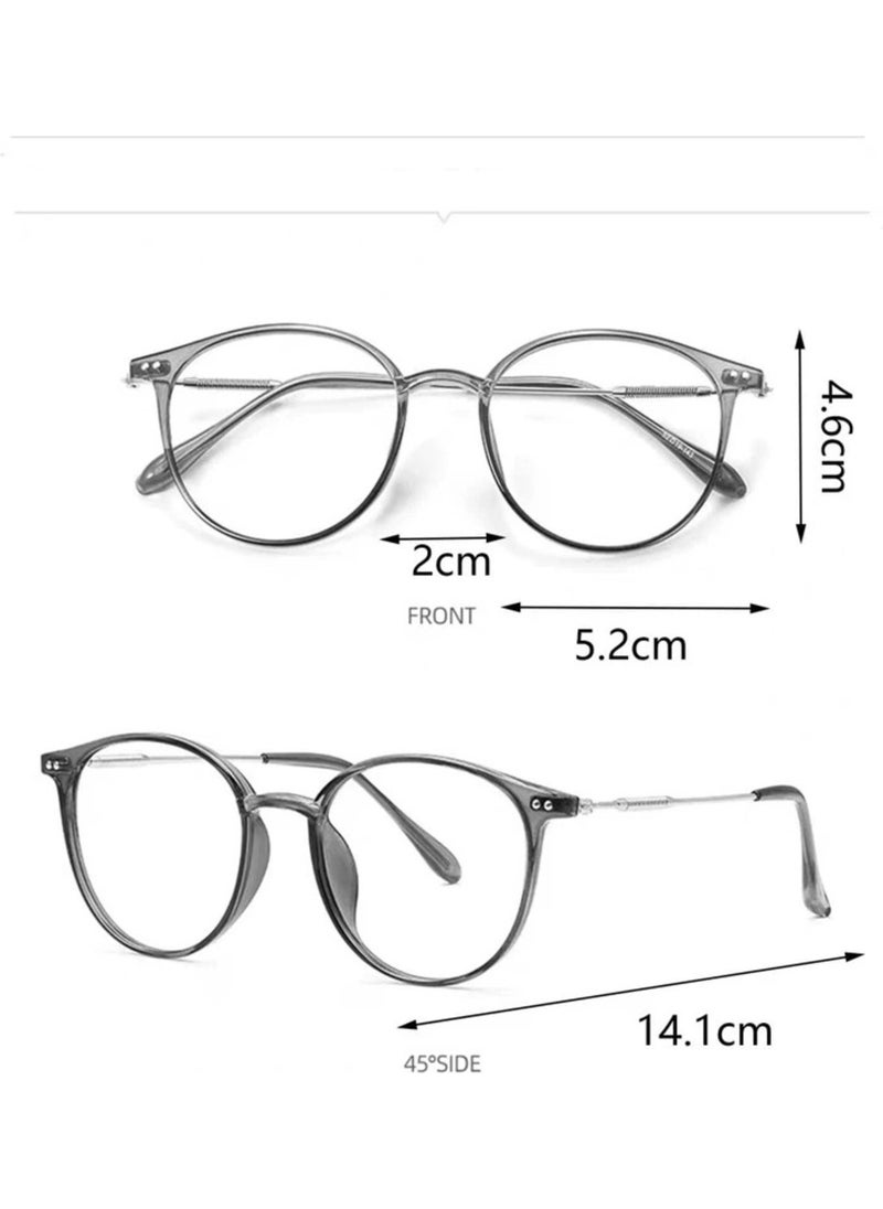 Tekno Trust - Blue Light Protective Glasses Unisex Screen Glasses Varies Optical Compatible Lens Vintage Smoked Frame Oval - Image 1