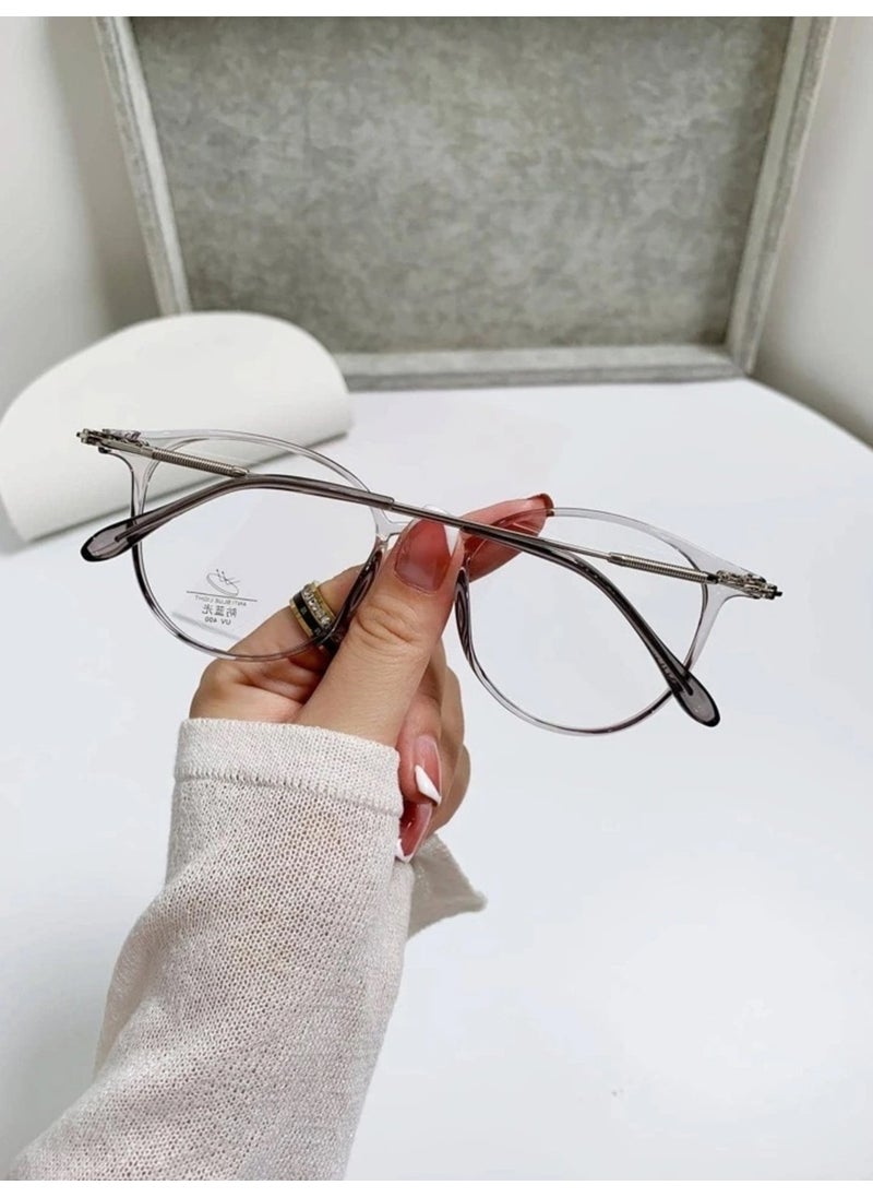 Tekno Trust - Blue Light Protective Glasses Unisex Screen Glasses Varies Optical Compatible Lens Vintage Smoked Frame Oval - Image 1