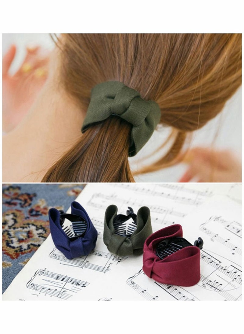 SYOSI 6 Pack Bowknot Horsetail Clip, SYOSI Banana Hair Claw Clips, Ponytail Hairclips, Korean HairBows, Jaw Barrettes Grips Clamps Combs Pins Twist Bun Holders for Women and Girls - Image 3