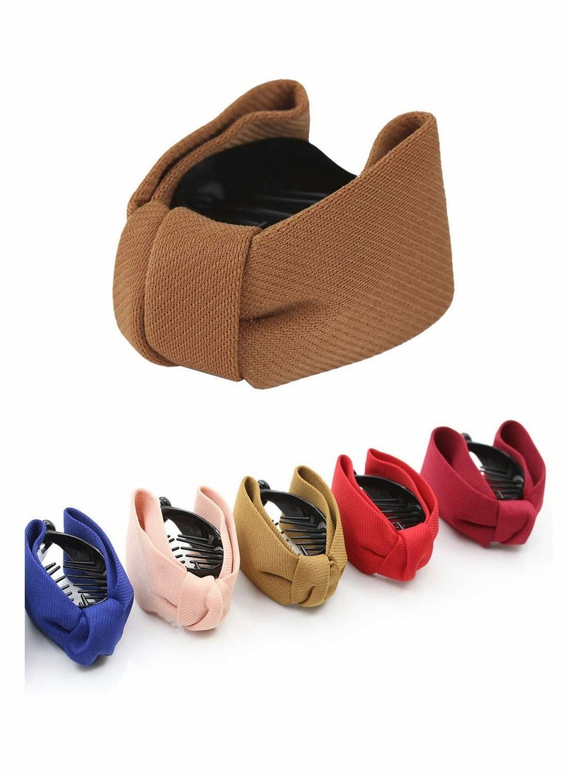 SYOSI 6 Pack Bowknot Horsetail Clip, SYOSI Banana Hair Claw Clips, Ponytail Hairclips, Korean HairBows, Jaw Barrettes Grips Clamps Combs Pins Twist Bun Holders for Women and Girls - Image 5