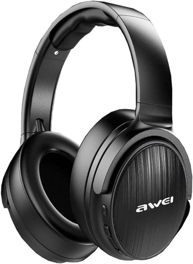 aWEI a780BL Bluetooth 5.0 Earphone Wireless Headphone With Microphone Deep Bass Gaming Headset IPX5 Waterproof For Smartphone with 3.5mm aux Jack - Black