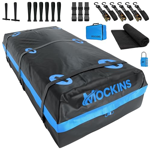 Mockins 35 Cu Ft XL Car Rooftop Cargo Carrier Bag | 80"x40"x19" All-Weather Vehicle Soft-Shell Carriers for Vehicles with or Without Roof Racks | Secure Luggage Bag for Car Roof Storage & Accessories - Image 1