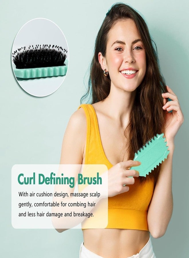 Delightbee 5-in-1 Curl Hair Brush | Vegan Boar Bristles | Bio-Based PLA Handle | Detangling, Defining & Frizz Control for Curly & Wavy Hair | For Men & Women - Image 2