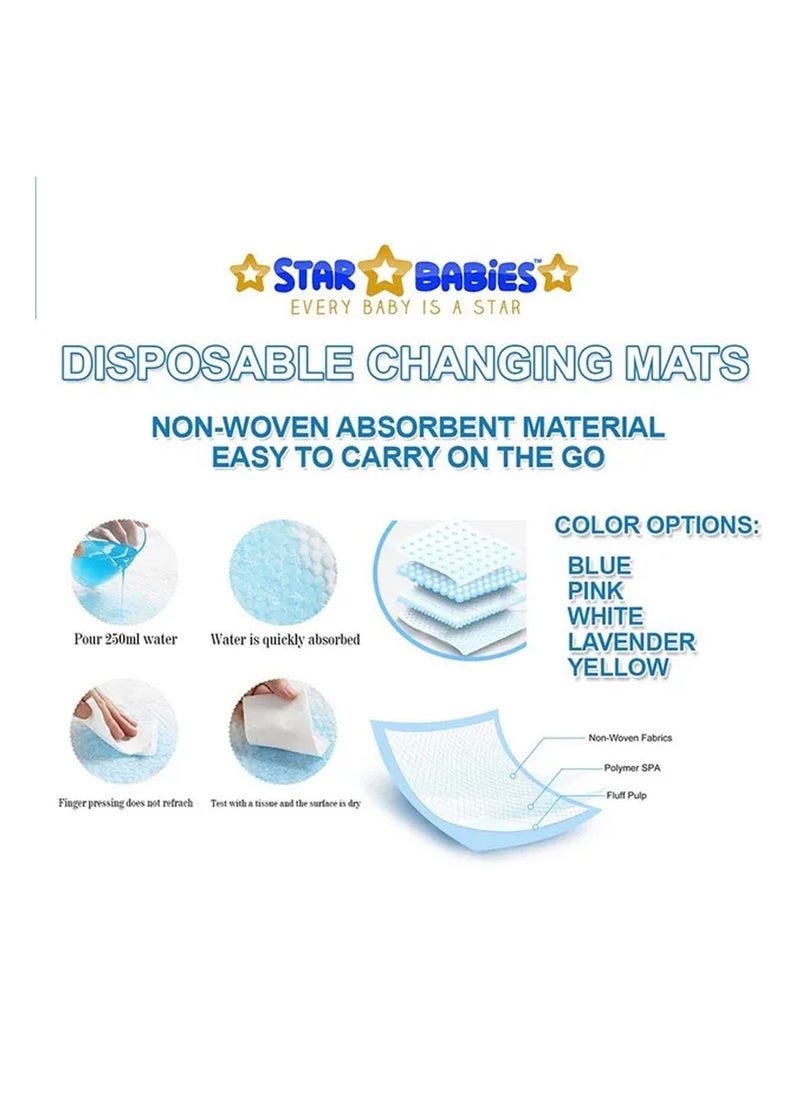 A TO Z A to Z - Disposable Changing Mat size (45cm x 60cm) Large- Premium Quality for Baby Soft Ultra Absorbent Waterproof - Pack of 100 -Lavender  - Image 3