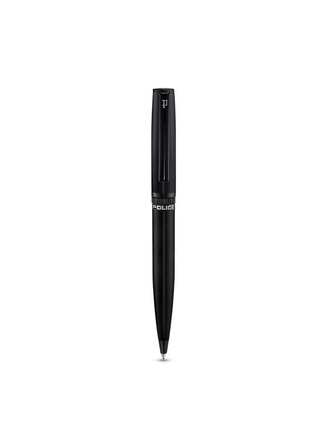 POLICE Vivaldi Matte Black Twist Ballpoint Pen for Men, Blue Ink - Image 1