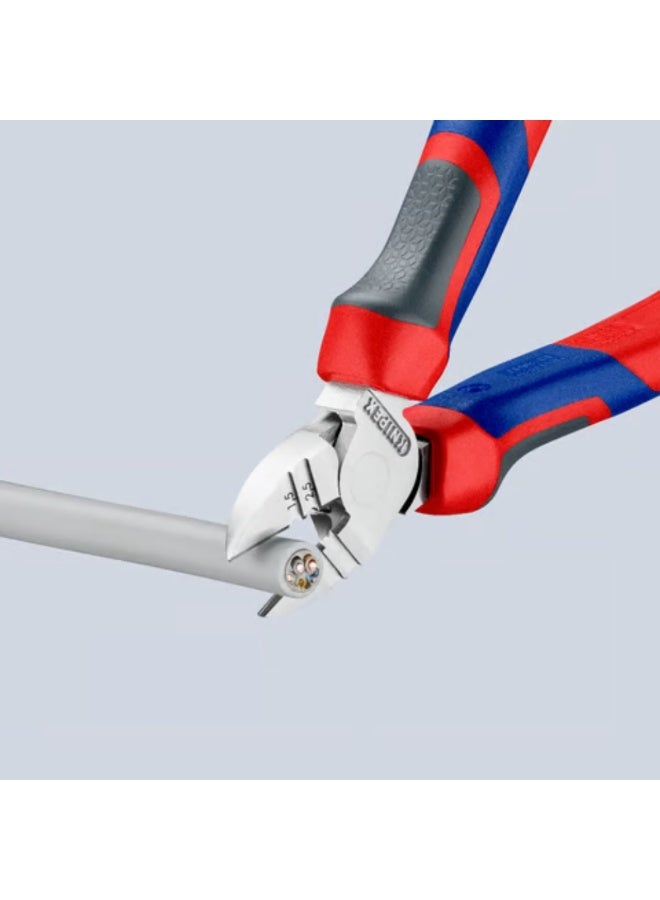 KNIPEX 14 25 160 Diagonal Insulation Stripper with Long Cutter | High-Leverage Combination Stripping Pliers | Chrome-Plated | 160mm - Image 3