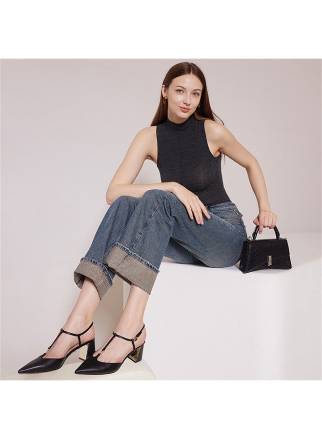 ALDO Backless Sandals Summer Chunky Heel Pointed Toe Asfs24a71 - Image 2