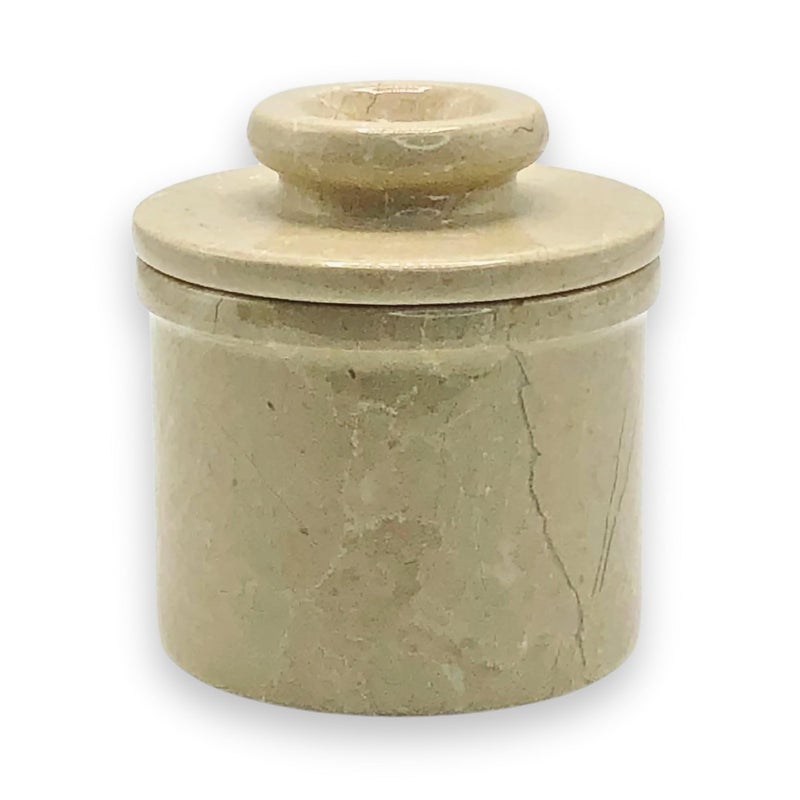OceanicX Verona Marble Butter Keeper - 4" French Butter Crock with Lid - Freezer Safe Stone Butter Dish - 90ml/3oz Capacity - Handwash Kitchen Storage - Image 1