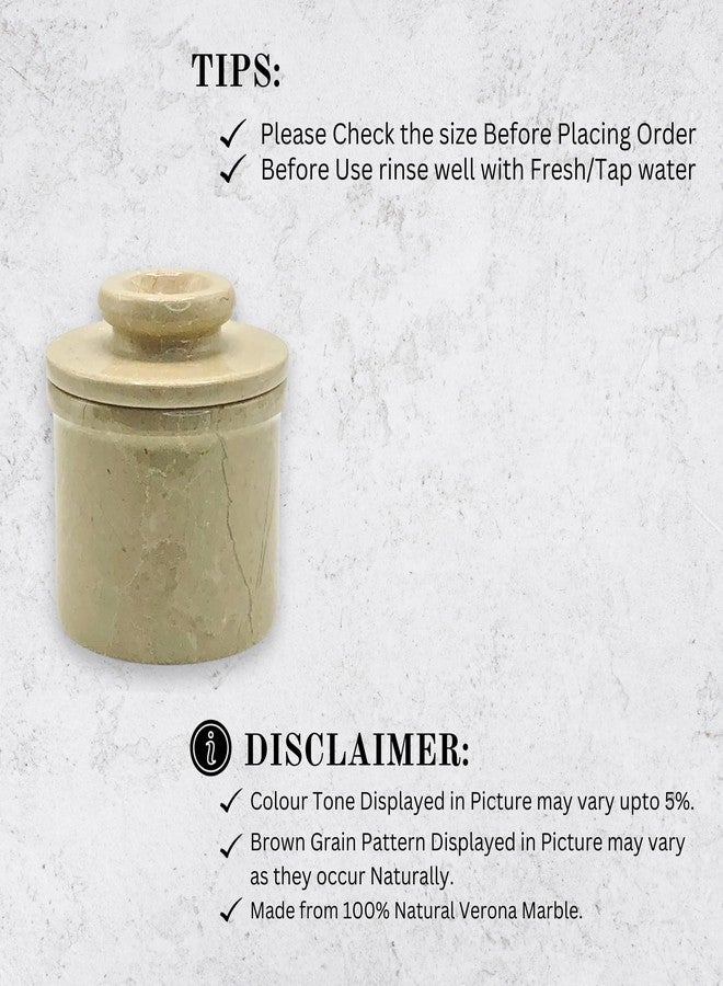 OceanicX Verona Marble Butter Keeper - 4" French Butter Crock with Lid - Freezer Safe Stone Butter Dish - 90ml/3oz Capacity - Handwash Kitchen Storage - Image 3