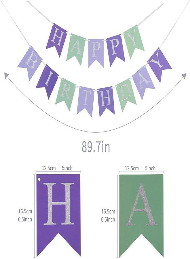 BCHOCKS Glitter Mermaid Under The Sea Happy Birthday Banner Baby Girl Boy Birthday Party Decoration - Image 3