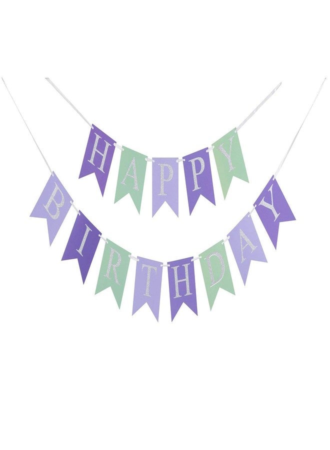 BCHOCKS Glitter Mermaid Under The Sea Happy Birthday Banner Baby Girl Boy Birthday Party Decoration - Image 5