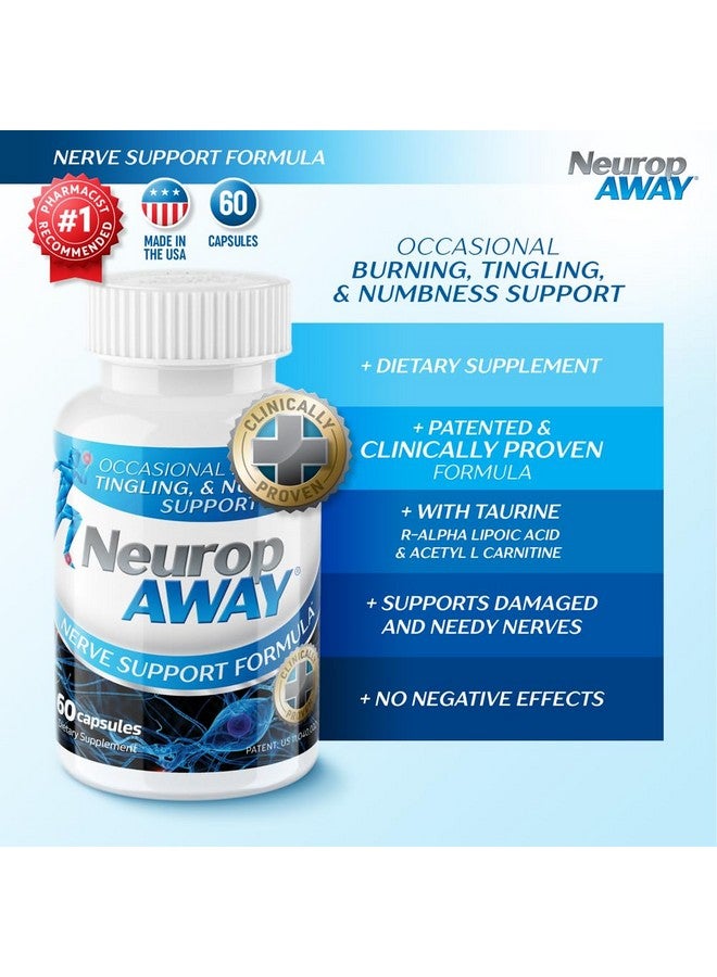 NeuropAWAY Nerve Support Supplement, R-Alpha Lipoic Acid to Help Provide Nerve Relief and Health in as Little as 5 Days, Acetyl-L-Carnitine, Taruine, Vitamin B12, L-Citrulline 60 Capsules - Image 3
