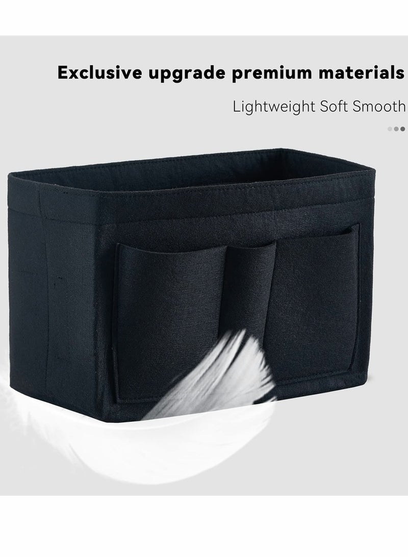SYOSI Purse Organizer Insert, Women Felt Bag Organizer Insert, Multi-Pocket Bag in Bag for Womens Handbag Travel Tote Hobo Bag Storage Purse Liner Divider for Any Brand Tote, Black, L Size - Image 2