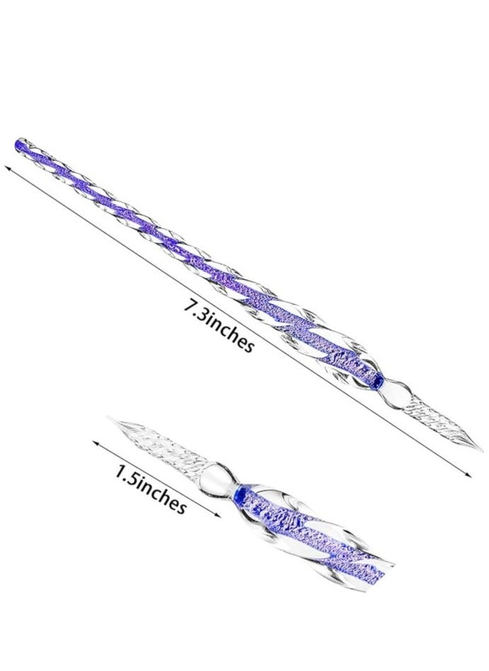 Vitacelli Handmade Glass Dip Pen Crystal Glass Pen for Writing, Drawing, Signatures, Calligraphy, Decoration With Ink Assorted  - Image 3