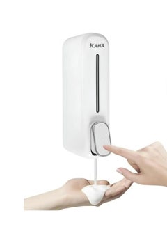 Kana Wall Mounted Soap Dispenser 350ml, Wall Mounted Manual Press Soap Bottle, Used for Bathrooms, Kitchens, Hotels, Restaurants and Office Hygienic & Easy Installation, Wall Mounted Manual Foaming Soap Dispenser White/Gray.  - Image 5