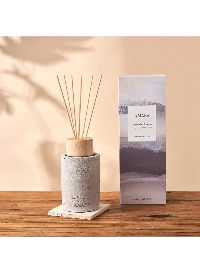 DANUBE HOME Danube Home Amara Reed Diffuser Lavender-Freesia - 200Ml Elegant Home Fragrance Decor Long-Lasting Aroma Oils For Room & Office Decorative Home Accessories - 10.3X10.3X28.8Cm Glass Bottle