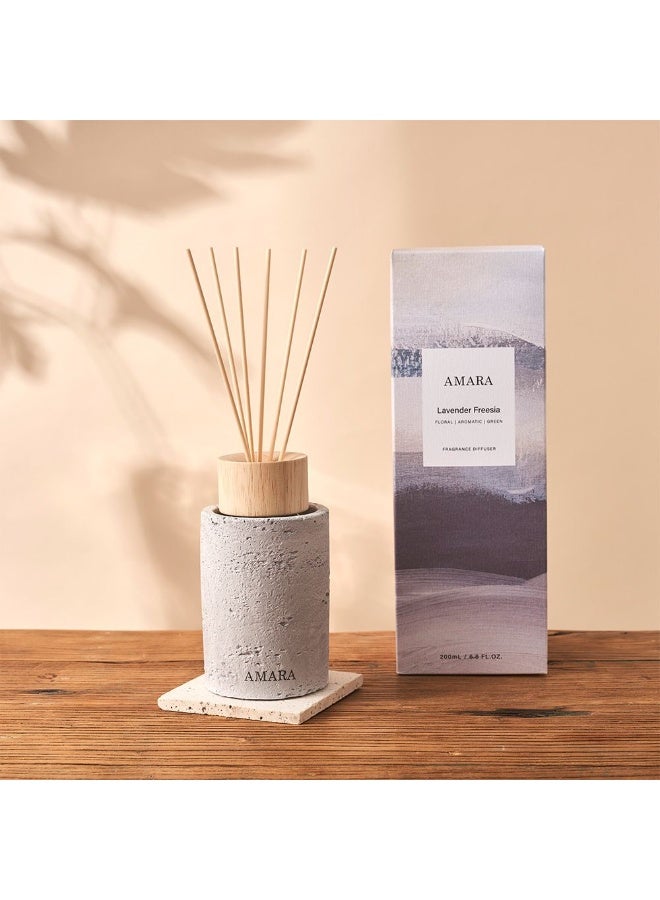 Danube Home Amara Reed Diffuser Lavender-Freesia - 200Ml Elegant Home Fragrance Decor Long-Lasting Aroma Oils For Room & Office Decorative Home Accessories - 10.3X10.3X28.8Cm Glass Bottle - Image 5