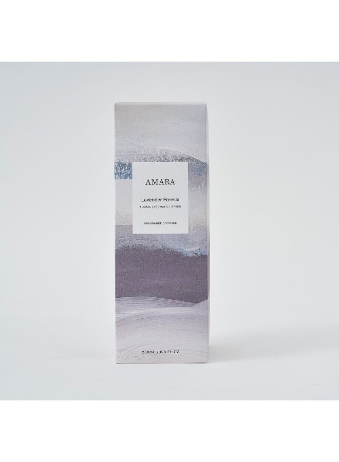 Danube Home Amara Reed Diffuser Lavender-Freesia - 200Ml Elegant Home Fragrance Decor Long-Lasting Aroma Oils For Room & Office Decorative Home Accessories - 10.3X10.3X28.8Cm Glass Bottle - Image 3