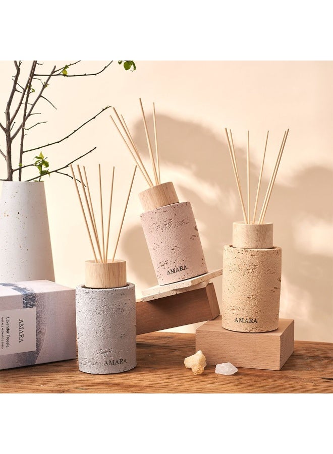 Danube Home Amara Reed Diffuser Lavender-Freesia - 200Ml Elegant Home Fragrance Decor Long-Lasting Aroma Oils For Room & Office Decorative Home Accessories - 10.3X10.3X28.8Cm Glass Bottle - Image 4