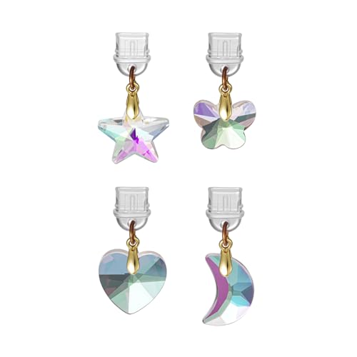 Agromusk 4pcs Kindle Charm Cute Moon Star Heart Butterfly Sun Catcher Phone Type C Dust Plug Charm Accessories Compatible With Kindle Paperwhite 2021 Released phone Usb C Devices Port Cover - Image 1