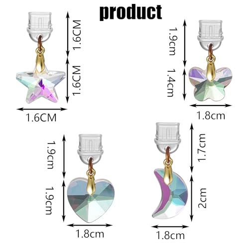 Agromusk 4pcs Kindle Charm Cute Moon Star Heart Butterfly Sun Catcher Phone Type C Dust Plug Charm Accessories Compatible With Kindle Paperwhite 2021 Released phone Usb C Devices Port Cover - Image 3