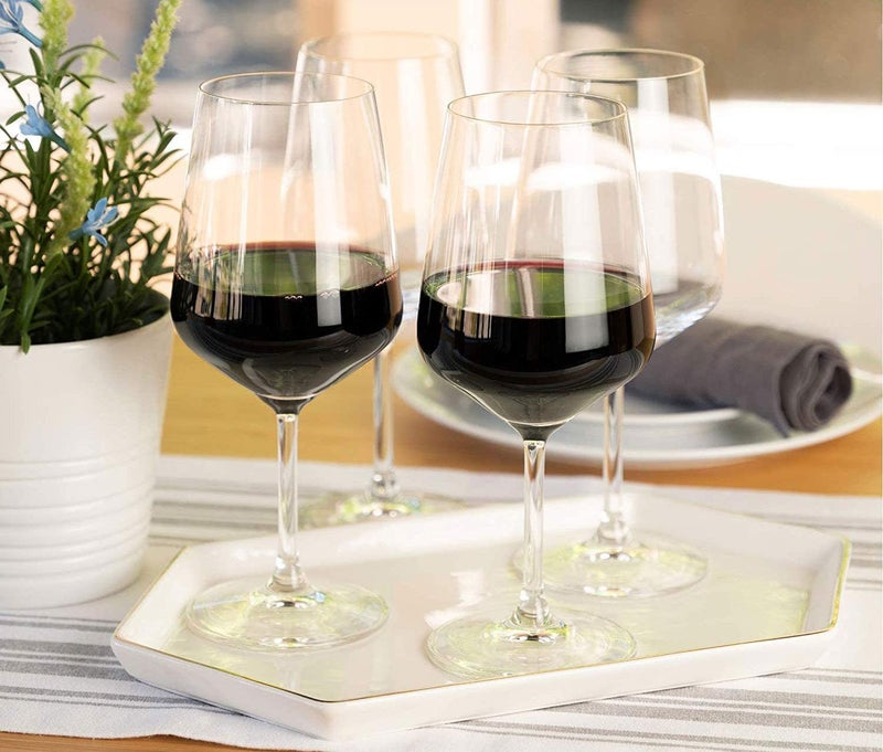 BRUSHFINCH Red Wine Glasses Set of 6 360 MLCrystal Glass Long Stemmed Glassware for Great Tasting Wine Perfect for Home Restaurants and Parties Dishwasher and Microwave SafePack of 6 Clear - Image 5