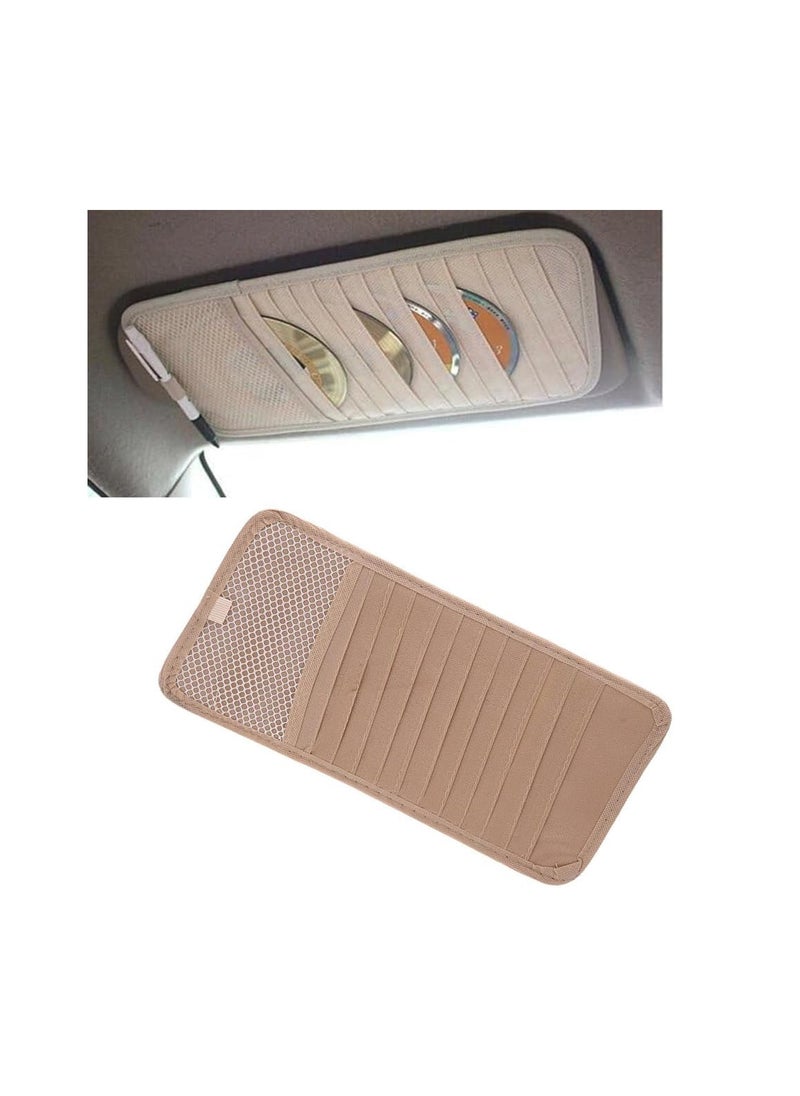 Generic Case-CD Organizer, Card holder, licenses, Visa, etc., multifunctional organizer in the car-attached to the car sunshade, one piece beige color-from Rana store  - Image 1
