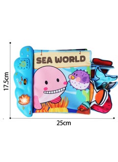 Generic 2024 Hot Sale Baby Early Education Marine Animal Soft Cloth Book Toy Sound And Light Music Soft Cloth Book Sensory Toy-Color:BLR 004186 (red)  - Image 3