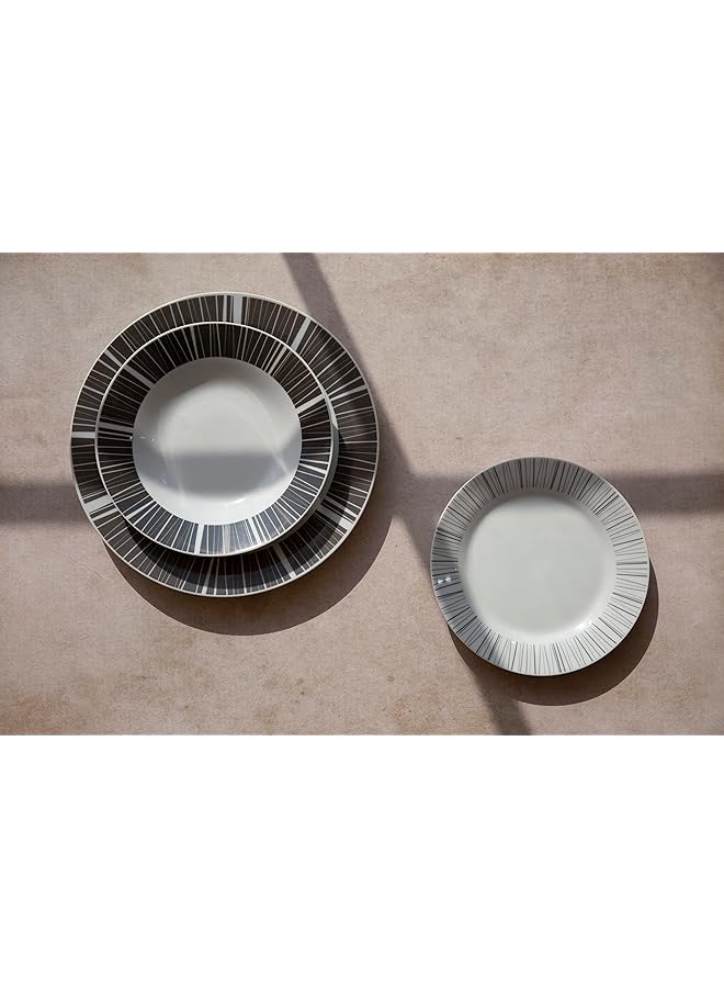 السيف  طقم عشاء بوردووك بورسلين 18 قطعة أبيض