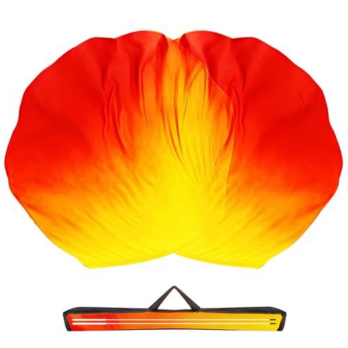 Baisdan 54x54 Worship Flags for Dance Church Praise Dance Flags for Worship Silklike Chiffon Flag with Flexible Rods Storage Bag Set of 2 YellowOrangeRed - Image 1