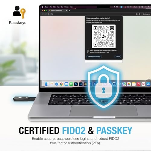THETIS جهاز مفتاح الأمان Thetis Pro-C FIDO2 مع USB C و NFC، تطبيق مصادق TOTP/HOTP، مصادقة ثنائية العامل FIDO 2.0 2FA MFA، يعمل مع Windows/macOS/Linux/Gmail/Facebook/Dropbox/GitHub - Image 2