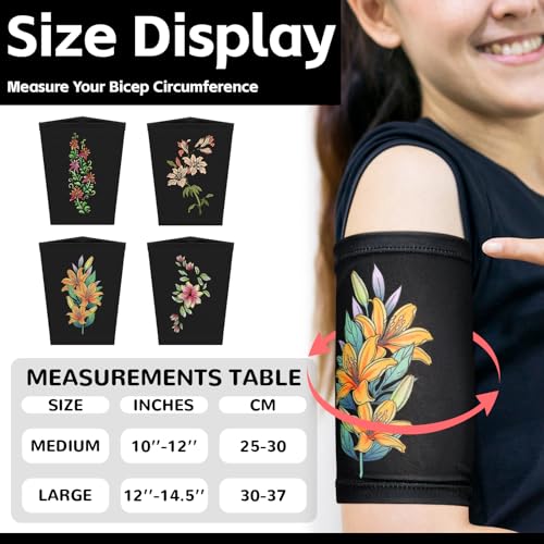 Vabean 4 Pcs PICC Line Cover Sleeve PICC Upper Arm Cover Soft Breathable Elastic Line Sleeve for Women Men Adult(Medium,Black Color) - Image 2