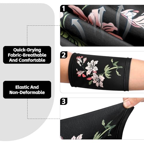 Vabean 4 Pcs PICC Line Cover Sleeve PICC Upper Arm Cover Soft Breathable Elastic Line Sleeve for Women Men Adult(Medium,Black Color) - Image 4