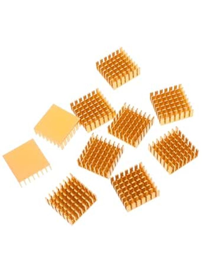 10 Pcs Gold Aluminum Heat Sink Cooling Module For Led Chips Laptop Gpu - Image 1