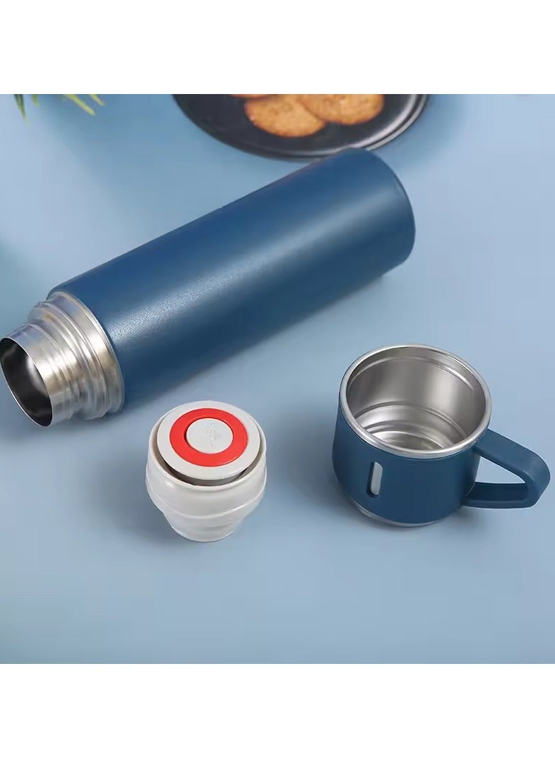 500ml Double Wall Stainless Steel Thermo Vacuum Insulated Flask Set with Two Cups – Perfect for Hot & Cold Beverages on Cycling, Backpacking, Camping, Hiking, Office & More - Image 2