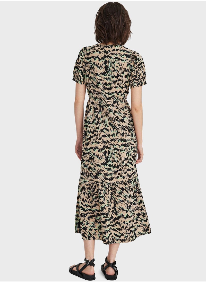 VERO MODA - Ruffle Hem Printed Dress - Image 1