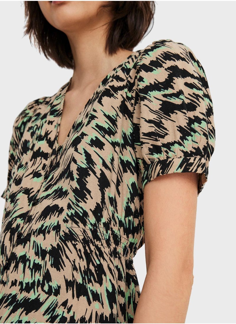 VERO MODA - Ruffle Hem Printed Dress - Image 1