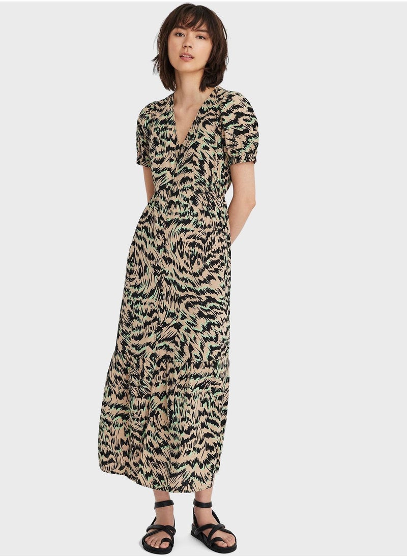 VERO MODA - Ruffle Hem Printed Dress - Image 1