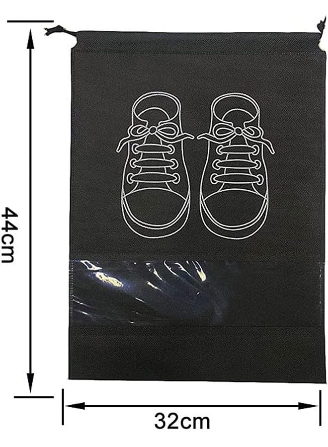 Large Travel Storage Shoe Bag 12pcs Portable Shoe Bag Dust proof Shoe Organizer Bags for Men and Women Shoes Black Grey - Image 2