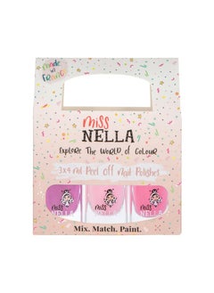 Miss NELLA MISS NELLA SWEET LITTLE PACK, Nail Polish Set-Easy Pell off And Water Based Formula, 3 Colors of Nail Glitter set- Cheeky Bunny, Pink A Boo & Little Poppet, Perfect Kids Nail Polish  - Image 1