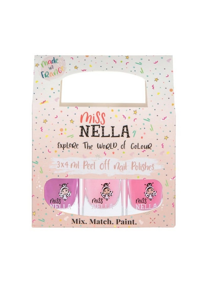 MISS NELLA SWEET LITTLE PACK, Nail Polish Set-Easy Pell off And Water Based Formula, 3 Colors of Nail Glitter set- Cheeky Bunny, Pink A Boo & Little Poppet, Perfect Kids Nail Polish - Image 1
