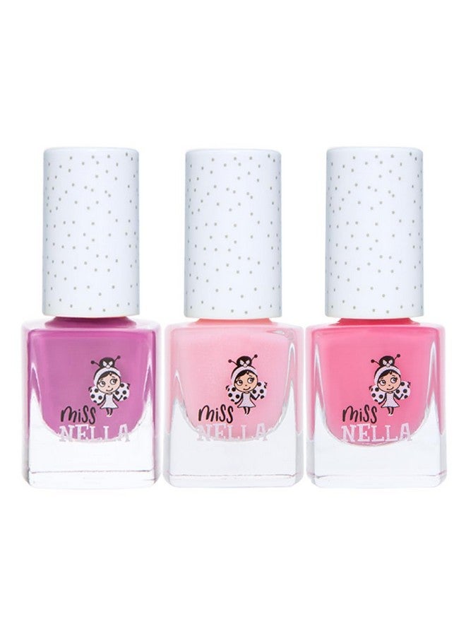 MISS NELLA SWEET LITTLE PACK, Nail Polish Set-Easy Pell off And Water Based Formula, 3 Colors of Nail Glitter set- Cheeky Bunny, Pink A Boo & Little Poppet, Perfect Kids Nail Polish - Image 4