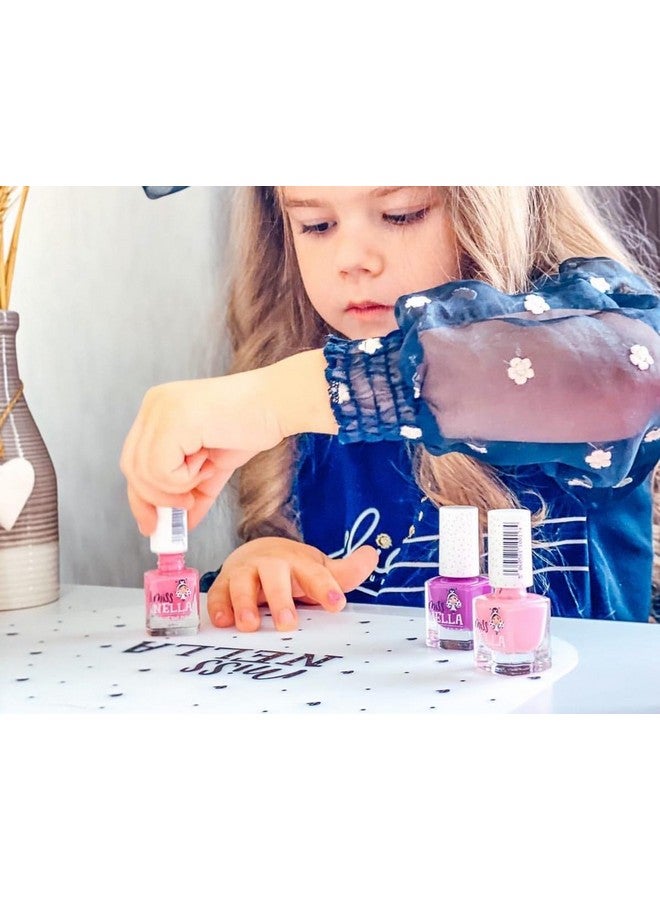 MISS NELLA SWEET LITTLE PACK, Nail Polish Set-Easy Pell off And Water Based Formula, 3 Colors of Nail Glitter set- Cheeky Bunny, Pink A Boo & Little Poppet, Perfect Kids Nail Polish - Image 3