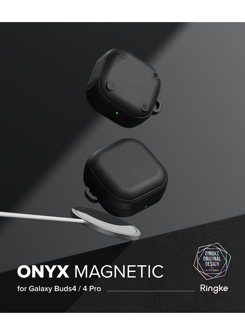 رينجك غطاء واقي مغناطيسي أونيكس متوافق مع Galaxy Buds 4 Pro / 4، غطاء TPU مضاد للصدمات مع حلقة مفاتيح - - Image 3