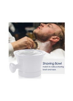 Linkidea Linkidea Ceramic Shaving Mug with Knob Handle, Deep Size Wet Shaving Cup, Razor Shave Soap and Cream Bowl for Men, White  - Image 3