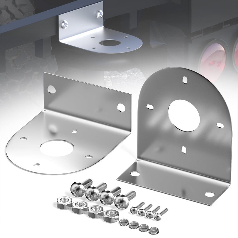 BJZ Watermelon LED Light Brackets, 304 Stainless Steel Mounting Brackets with Pre-Drilled Holes, Universal Watermelon Light L-Shape Holder for Car Truck Underglow Side Tail Roof Auxiliary Lights, 2Pcs - Image 1