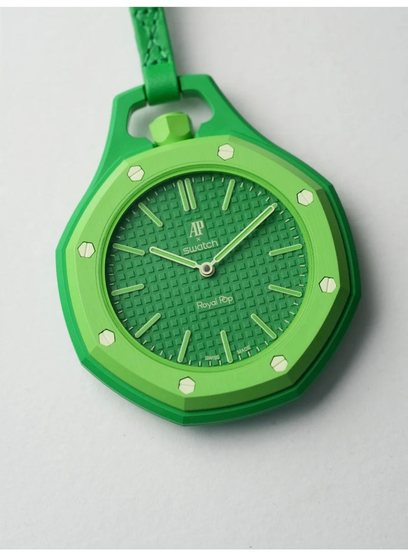Audemars Piguet x Swatch Swatch x Audemars Piguet Royal Pop GREEN EIGHT Bioceramic Mechanical Pocket Watch – Green - Image 1