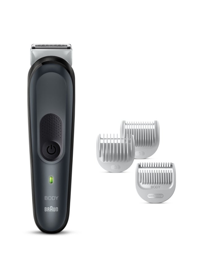 BRAUN Body Groomer 3 For Men, Bg3340, Manscaping Tool, Skinshield Technology, Sensitive Comb, Lifetime Sharp Metal Blade, Body Groomer For Men, Gray/Black Multicolor - Image 2