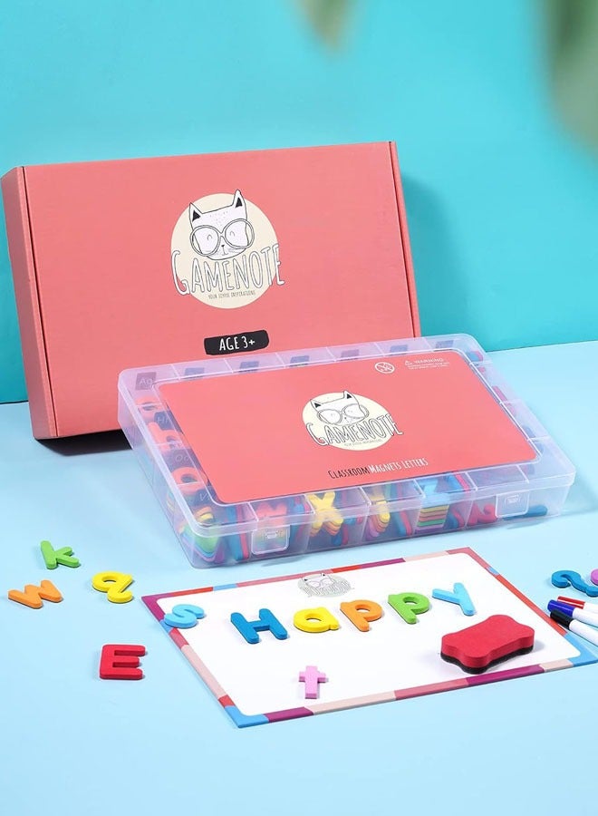 Hanayo Magnetic Alphabet Letters Kit 234 Pcs with Double - Side Magnet Board Foam Alphabet Letters for Preschool Kids Toddler Spelling and Learning Colorful ABC Education Fridge Magnets(Multicolour) - Image 3