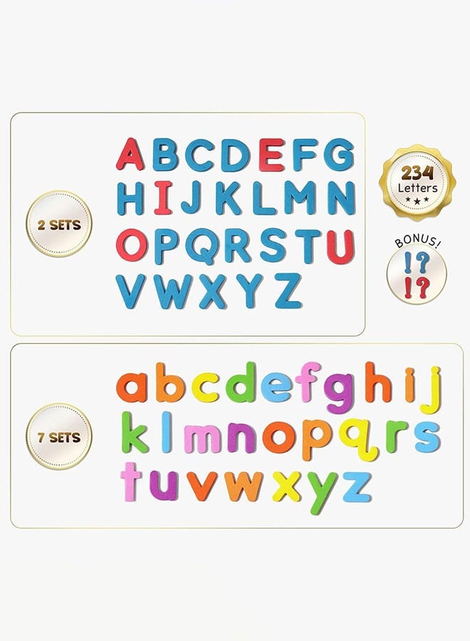 Hanayo Magnetic Alphabet Letters Kit 234 Pcs with Double - Side Magnet Board Foam Alphabet Letters for Preschool Kids Toddler Spelling and Learning Colorful ABC Education Fridge Magnets(Multicolour) - Image 4